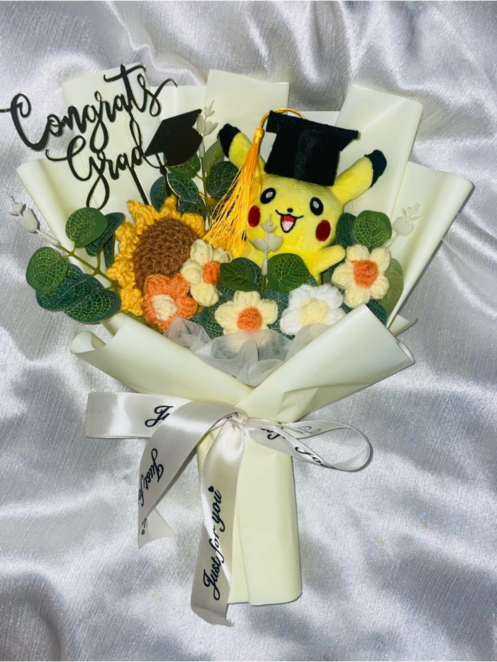 Pokemon pikachu Plush Graduation Bouquet!! handmade flowers